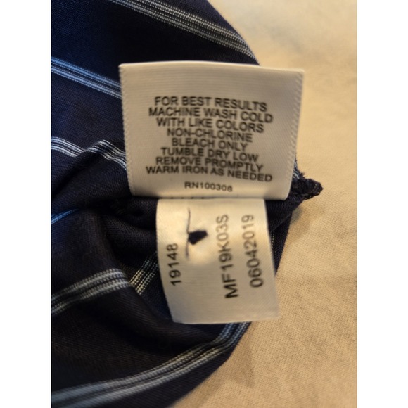 Peter Millar Polo Men's XL Dark Blue and White Stripes 100% Cotton Short Sleeves - Picture 7 of 9